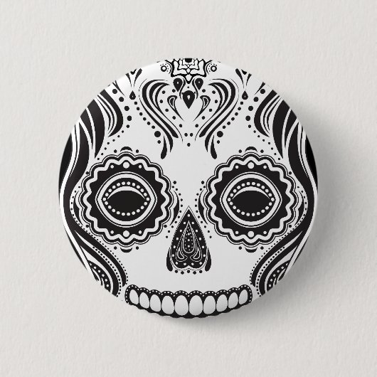 Dia de los Muertos That Girl Skull Button (Vorderseite)