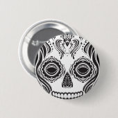 Dia de los Muertos That Girl Skull Button (Vorne & Hinten)