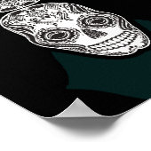 Dia de los Muertos that Girl Skull Diamond Pattern Poster (Ecke)