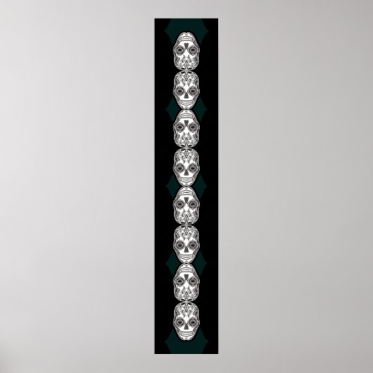 Dia de los Muertos that Girl Skull Diamond Pattern Poster (Vorne)