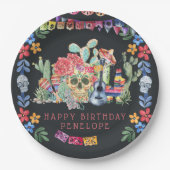 Día de los Muertos Theme Personalisiert Pappteller (Vorderseite)