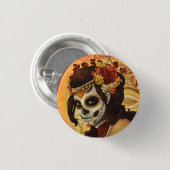 Dia De Los Muertos Throw Pillow Button (Vorne & Hinten)