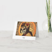 Dia De Los Muertos Throw Pillow Dankeskarte (Rückseite)