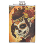Dia De Los Muertos Throw Pillow Flachmann (Vorderseite)