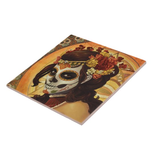 Dia De Los Muertos Throw Pillow Fliese (Seite)