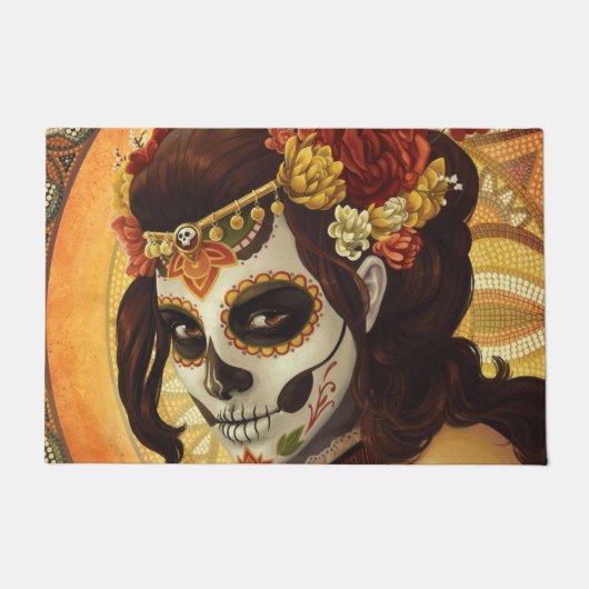 Dia De Los Muertos Throw Pillow Fußmatte (Vorderseite)