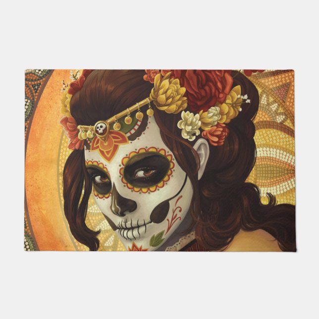 Dia De Los Muertos Throw Pillow Fußmatte (Vorderseite)