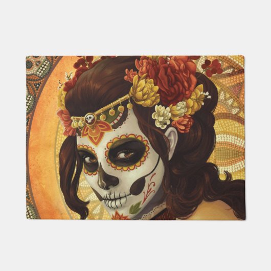 Dia De Los Muertos Throw Pillow Fußmatte (Vorderseite)