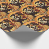 Dia De Los Muertos Throw Pillow Geschenkpapier (Ecke)