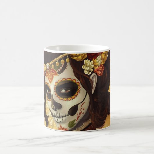 Dia De Los Muertos Throw Pillow Kaffeetasse (Mittel)