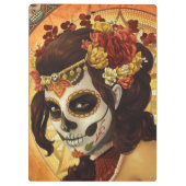 Dia De Los Muertos Throw Pillow Klemmbrett (Rückseite)