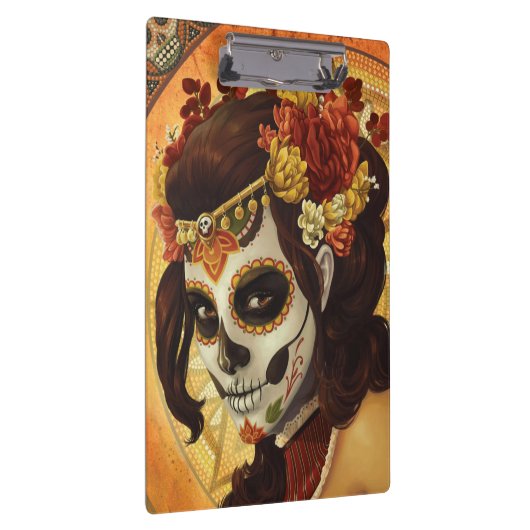 Dia De Los Muertos Throw Pillow Klemmbrett (Rechts)