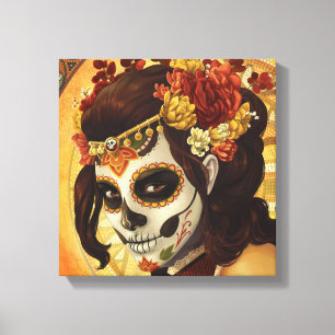 Dia De Los Muertos Throw Pillow Leinwanddruck