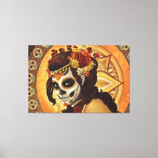 Dia De Los Muertos Throw Pillow Leinwanddruck (Vorderseite)