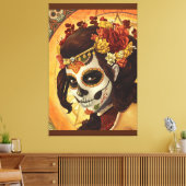 Dia De Los Muertos Throw Pillow Leinwanddruck (Insitu (Wohnzimmer))