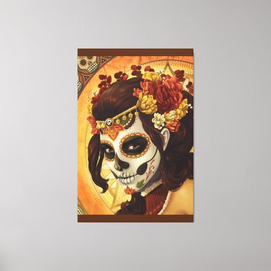 Dia De Los Muertos Throw Pillow Leinwanddruck (Vorderseite)