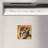 Dia De Los Muertos Throw Pillow Magnet (In Situ (Geschirrspüler))