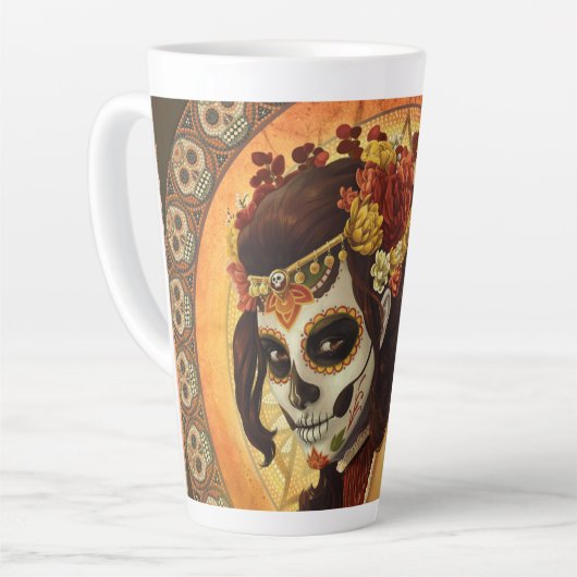 Dia De Los Muertos Throw Pillow Milchtasse (Linke Ecke)