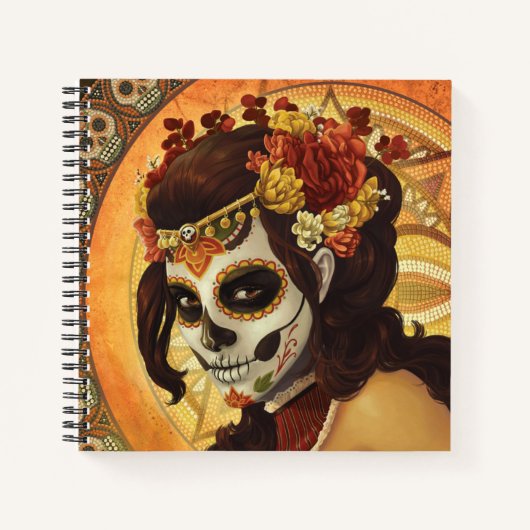Dia De Los Muertos Throw Pillow Notizblock (Vorderseite)