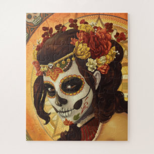 Dia De Los Muertos Throw Pillow Puzzle