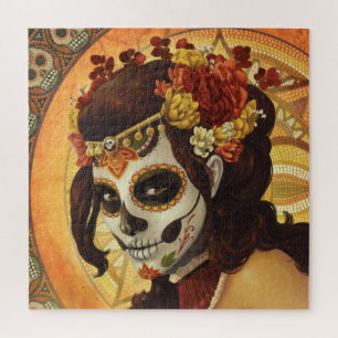 Dia De Los Muertos Throw Pillow Puzzle