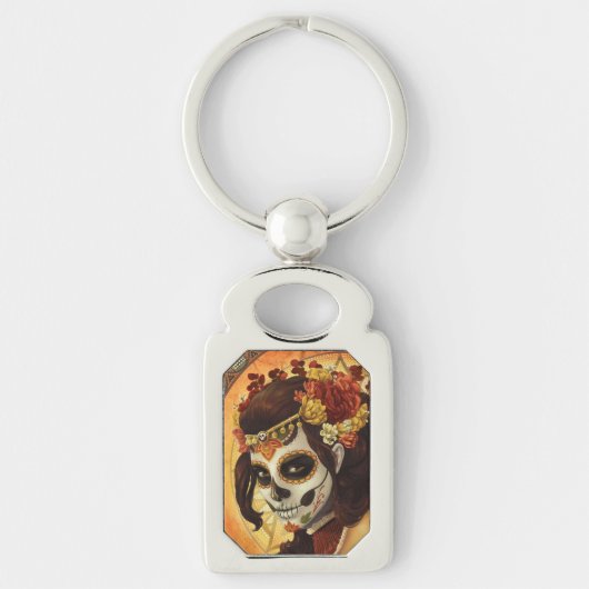 Dia De Los Muertos Throw Pillow Schlüsselanhänger (Vorderseite)