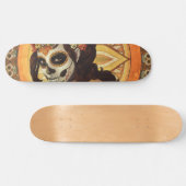 Dia De Los Muertos Throw Pillow Skateboard (Horizontal)