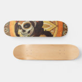 Dia De Los Muertos Throw Pillow Skateboard (Horizontal)