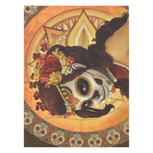 Dia De Los Muertos Throw Pillow Tischdecke (Vorderseite)