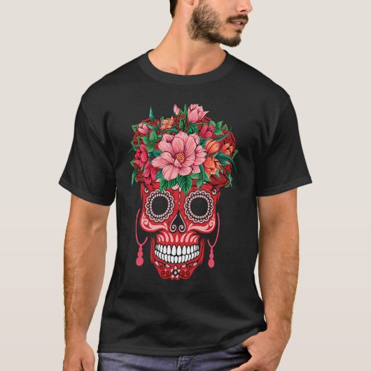 Dia De Los Muertos Valentines Day T-Shirt (Vorderseite)