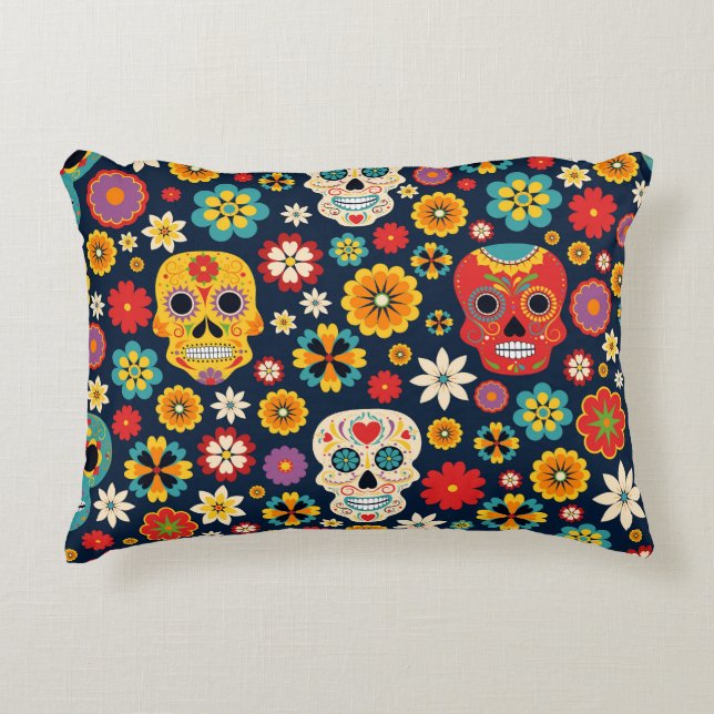 Dia de los Muertos Vintag Dekokissen (Vorderseite)