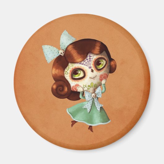 Dia de Los Muertos Vintag Doll Magnet (Vorne)