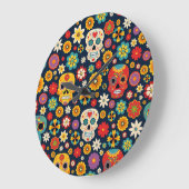 Dia de los Muertos Vintag Große Wanduhr (Winkel)