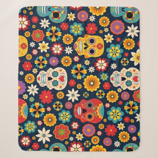 Dia de los Muertos Vintag Sherpadecke (Vorderseite)