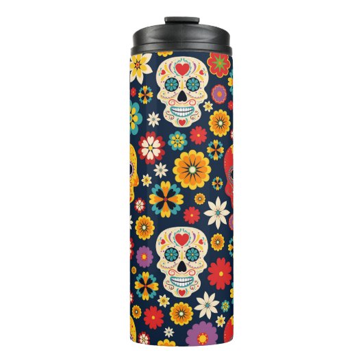 Dia de los Muertos Vintag Thermosbecher (Vorderseite)