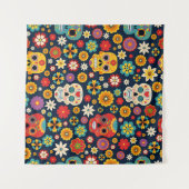 Dia de los Muertos Vintag Wandteppich (Vorderseite (Horizontal))