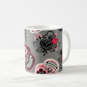 Dia de los Muertos: Vintages Muster Kaffeetasse (VorderseiteRechts)