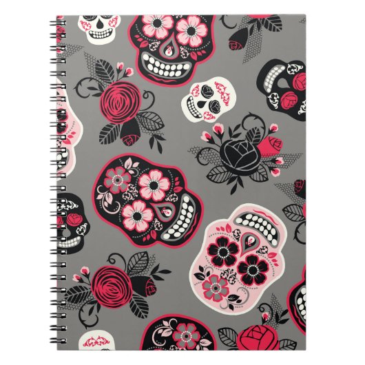 Dia de los Muertos: Vintages Muster Notizblock (Vorderseite)