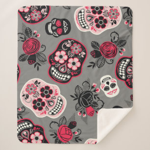 Dia de los Muertos: Vintages Muster Sherpadecke