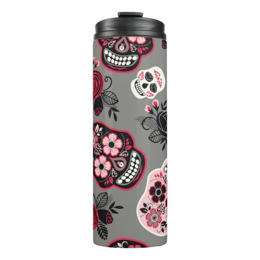 Dia de los Muertos: Vintages Muster Thermosbecher (Vorderseite)