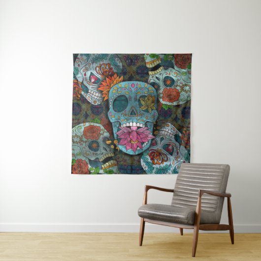 Dia De Los Muertos Wandteppich (Beispiel)