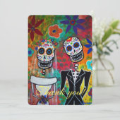 DIA DE LOS MUERTOS WEDD DANKE CARD (Stehend Vorderseite)