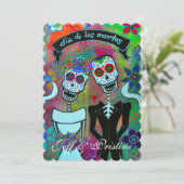 DIA DE LOS MUERTOS WEDD EINLADUNG (Stehend Vorderseite)