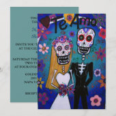 DIA DE LOS MUERTOS WEDD EINLADUNG (Vorne/Hinten)