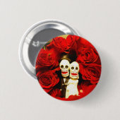 Dia de Los Muertos Wedding Button (Vorne & Hinten)