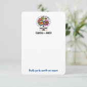 Dia De Los Muertos Wedding Danke-Card Dankeskarte (Stehend Vorderseite)