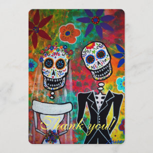 DIA DE LOS MUERTOS WEDDING DANKEN IHNEN ZU DANKESKARTE