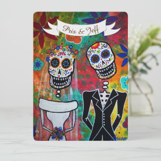DIA DE LOS MUERTOS WEDDING EINLADUNG (Stehend Vorderseite)