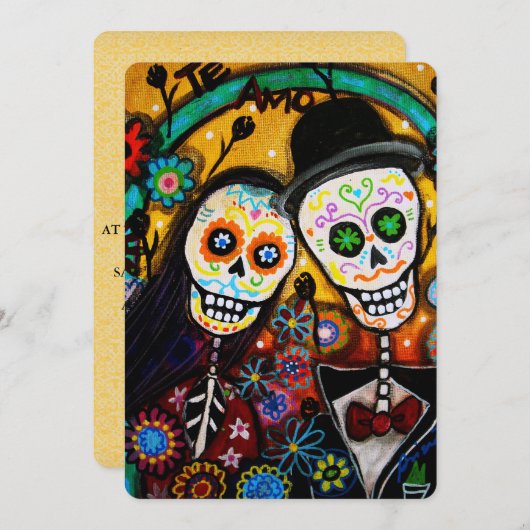 DIA DE LOS MUERTOS WEDDING EINLADUNG (Vorne/Hinten)