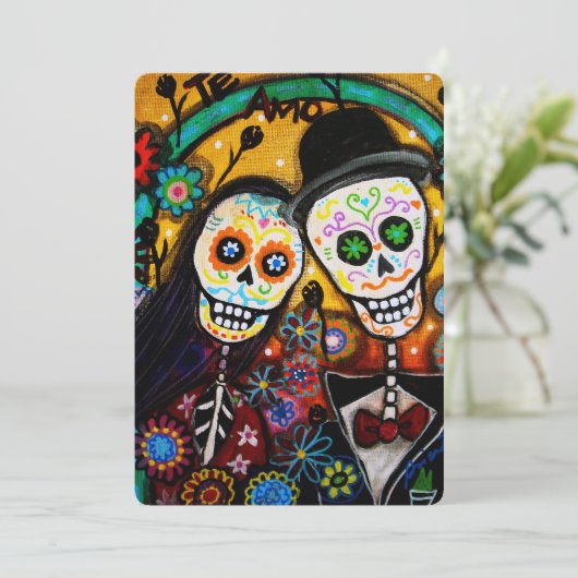 DIA DE LOS MUERTOS WEDDING EINLADUNG (Stehend Vorderseite)